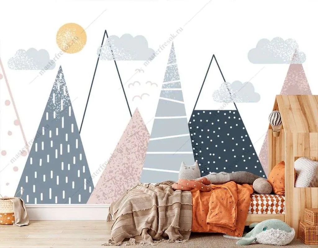 Фотообои в интерьере геометрические горы  12-1452 фото