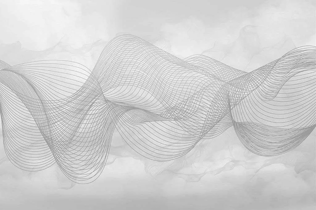 Фотообои в интерьере линии на серой дымке  9-1785 фото