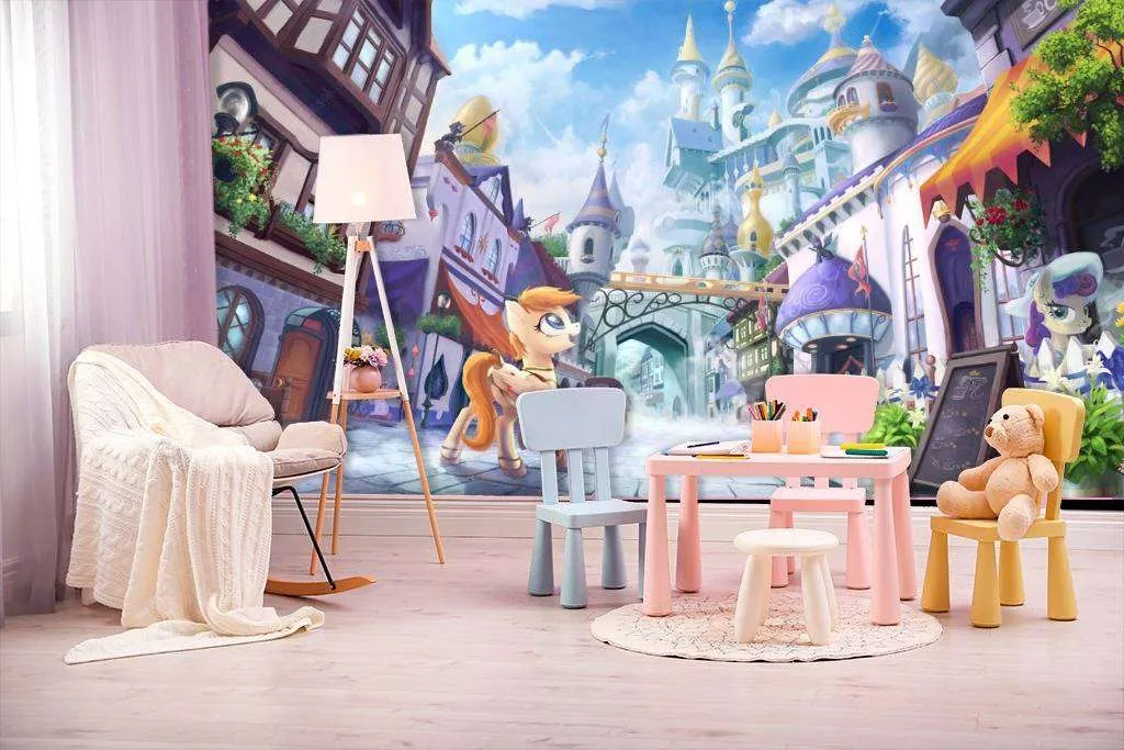 Фотообои в интерьере пони в городе  12-610 фото