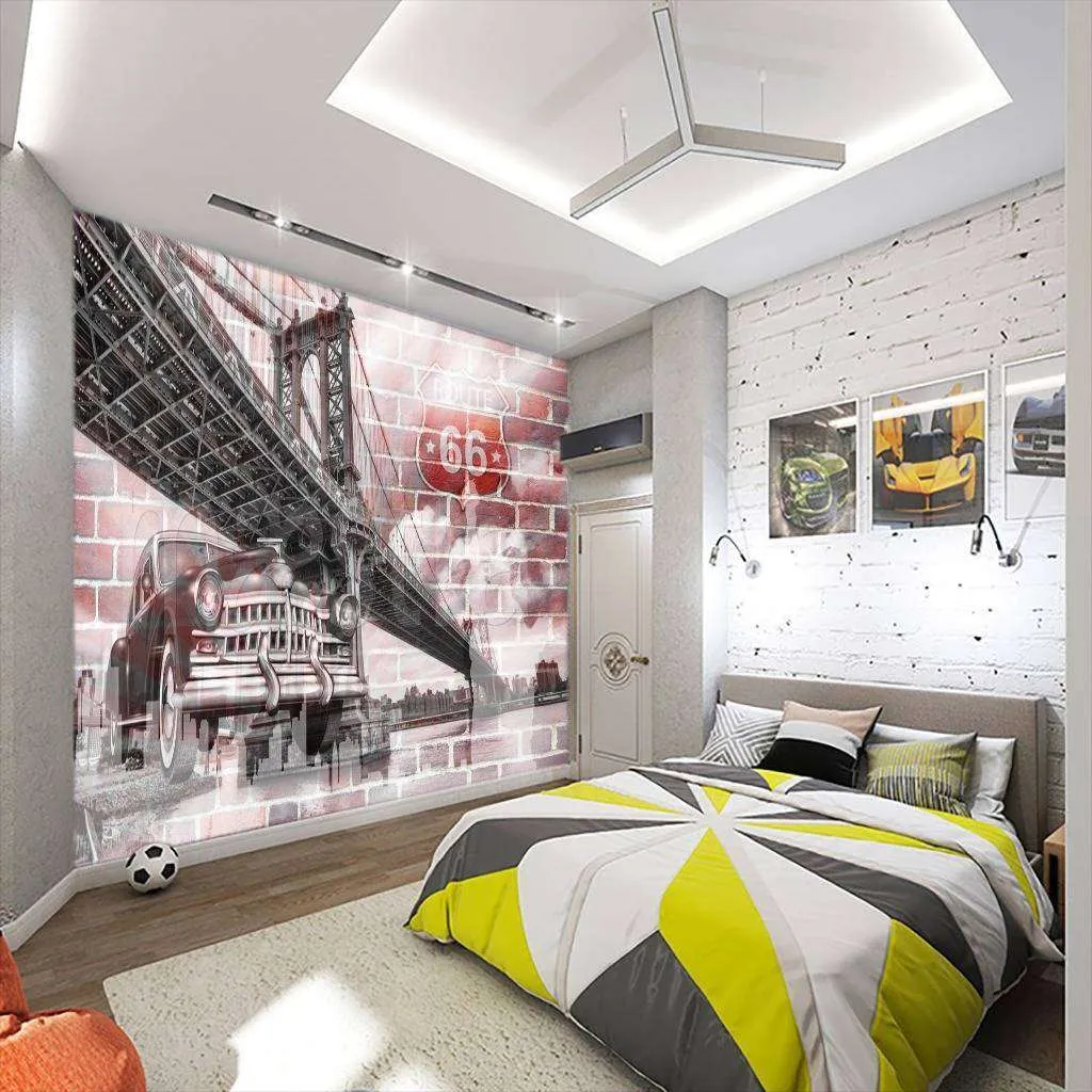 Фотообои Ретро автомобиль под мостом  12-384