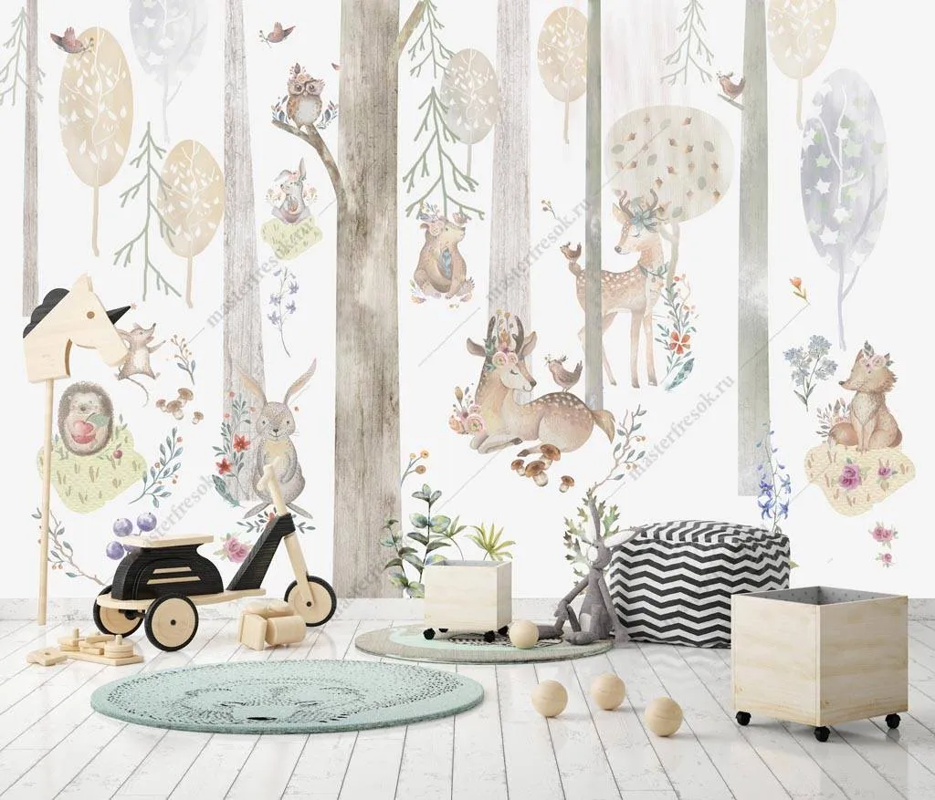 Фотообои Волшебный лес и звери  14-196