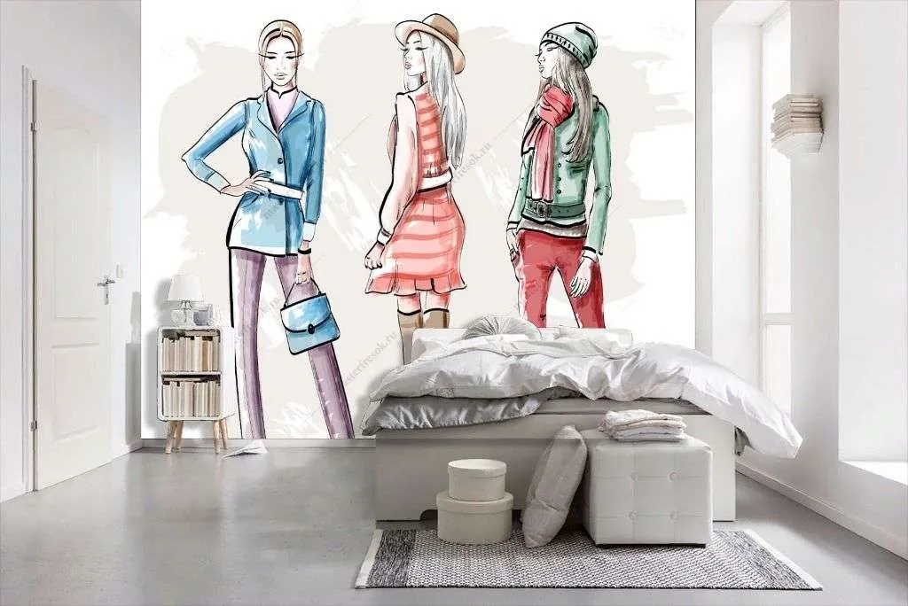 Фотообои в интерьере стильные модели  12-1383 фото