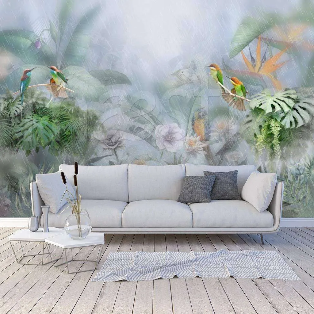 Фотообои в интерьере лес в тропиках  7-911 фото