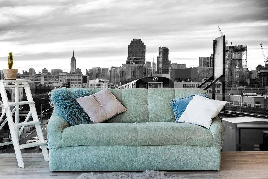 Фотообои Нью Йорк черно белый, железная дорога  9-801