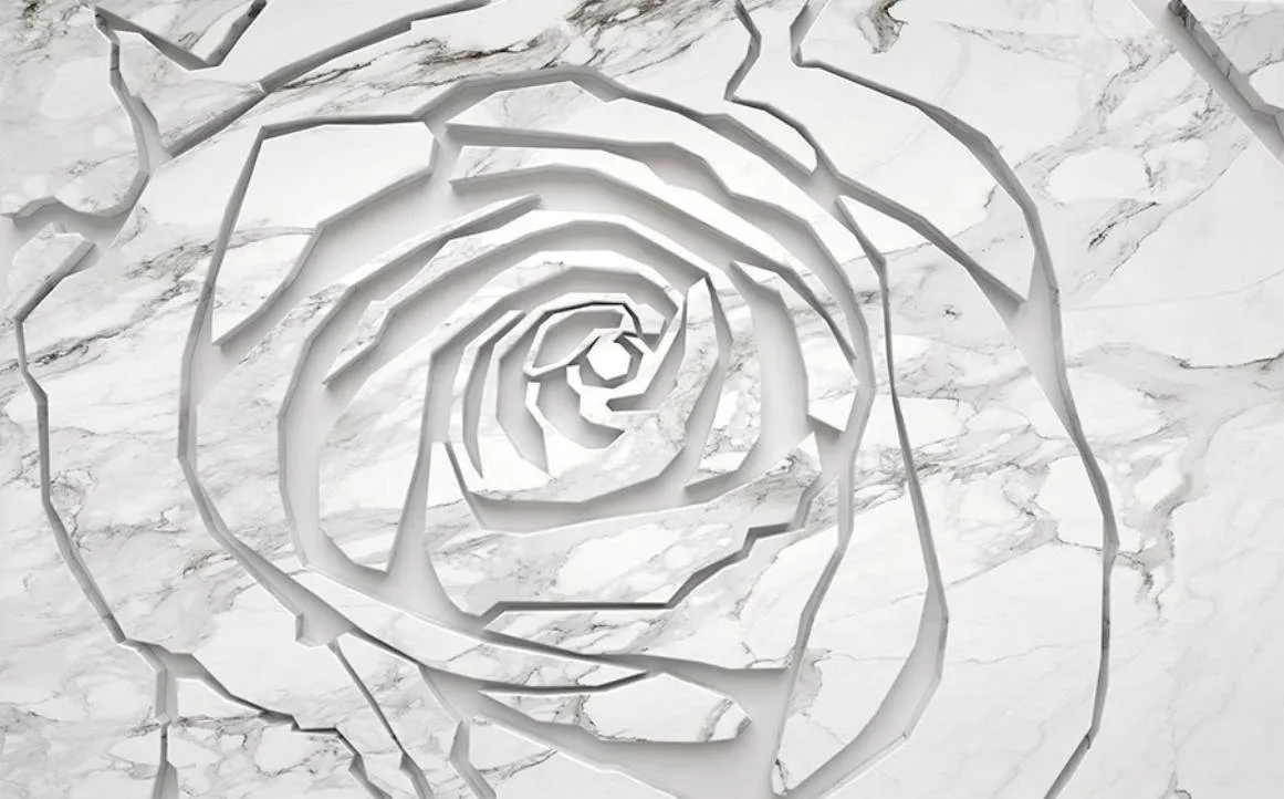 Фотообои в интерьере 3д каменный цветок  15-389 фото