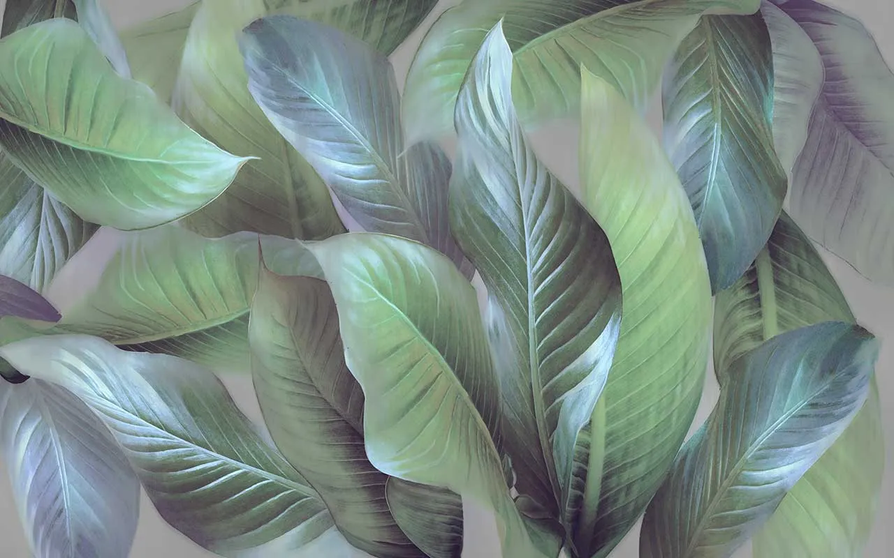 Фотообои в интерьере листья папоротника  13-398 фото