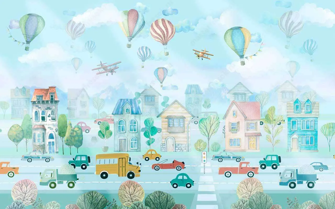 Фотообои в интерьере детский город  13-209 фото