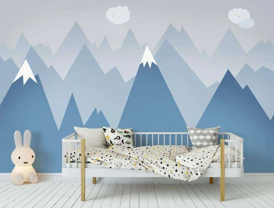 Фотообои в интерьере горы снежные синие  15-152 фото