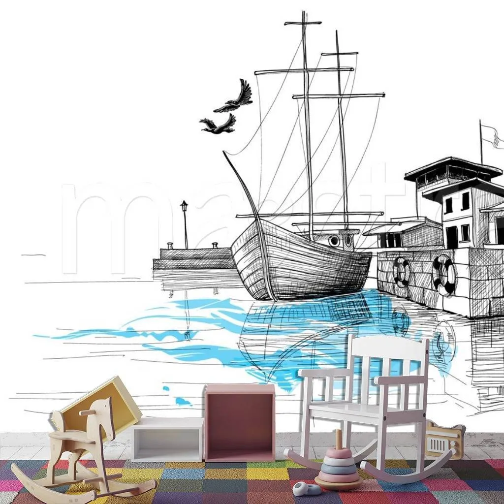 Фотообои Корабль прибыл в город  12-379