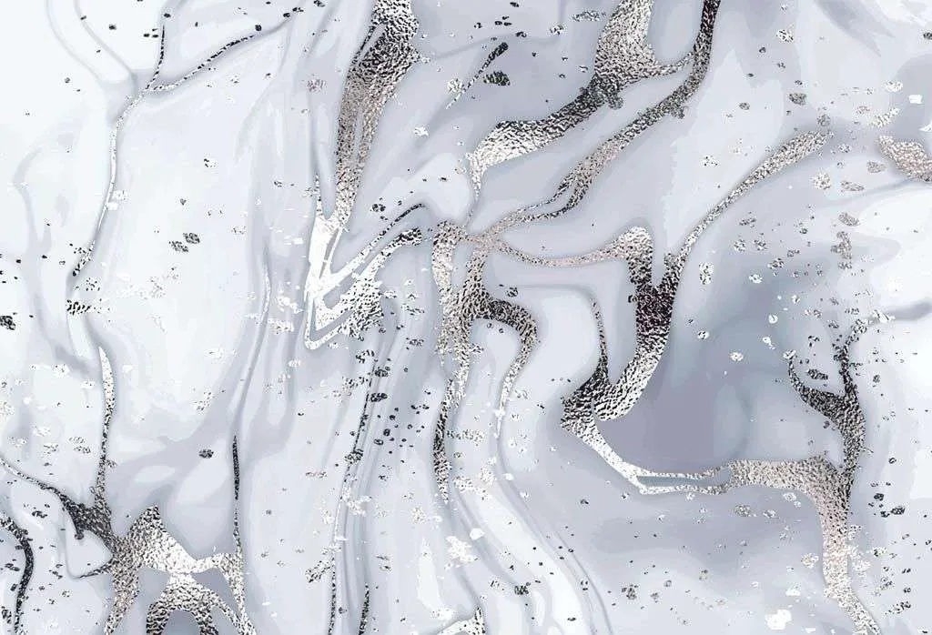 Фотообои в интерьере голубое серебро  9-1360 фото