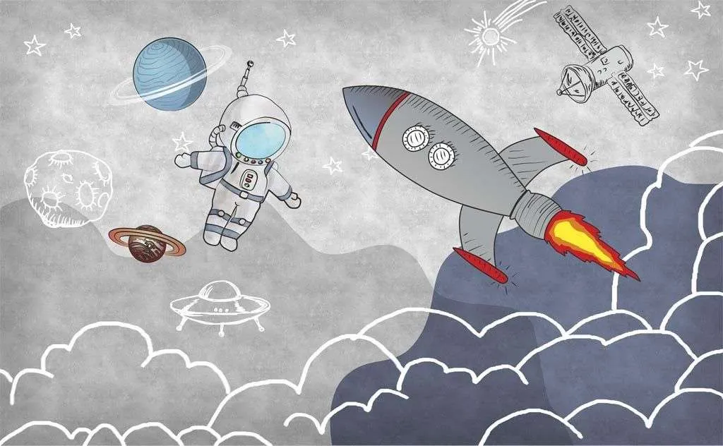 Фотообои в интерьере открытый космос  14-571 фото