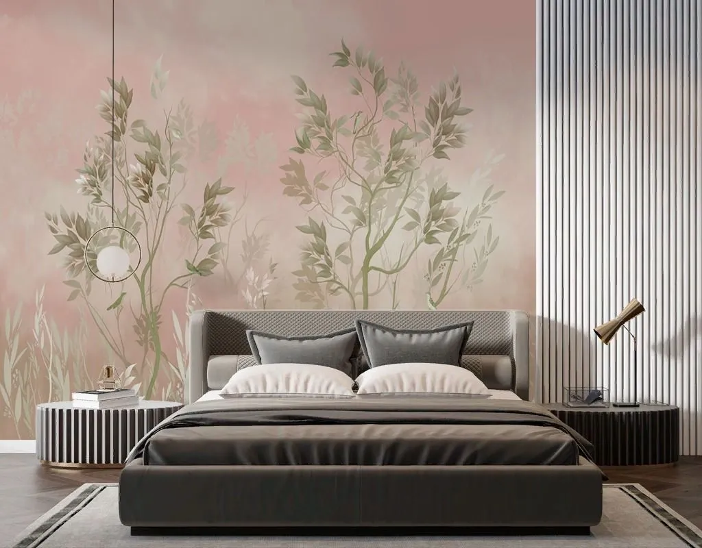 Фотообои Деревья на персиковом фоне   14-759