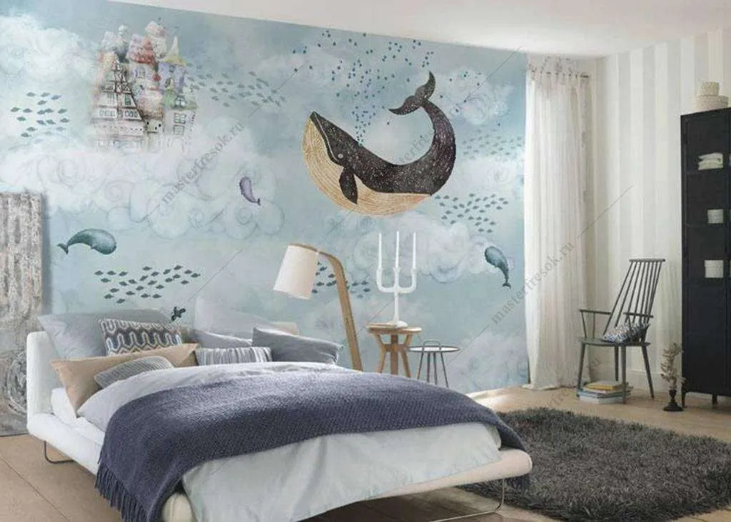 Фотообои в интерьере домик на облачке  16-009 фото