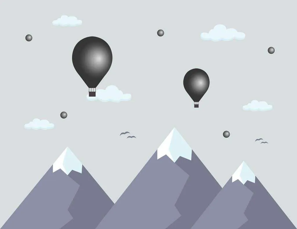 Фотообои в интерьере пики с шарами  12-832 фото