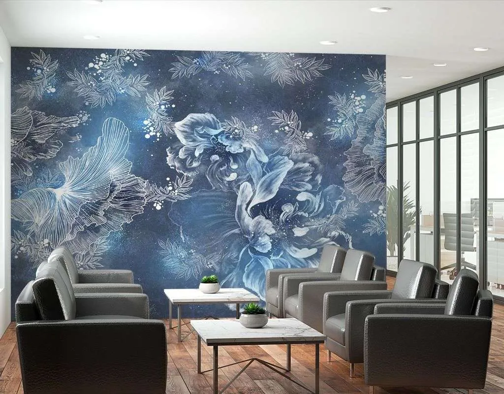 Фотообои в интерьере зимние узоры  9-1631 фото