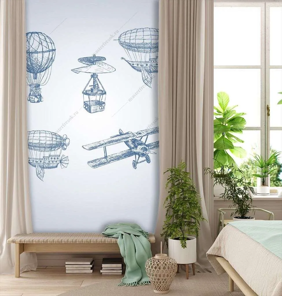Фотообои в интерьере дирижабли  14-453 фото