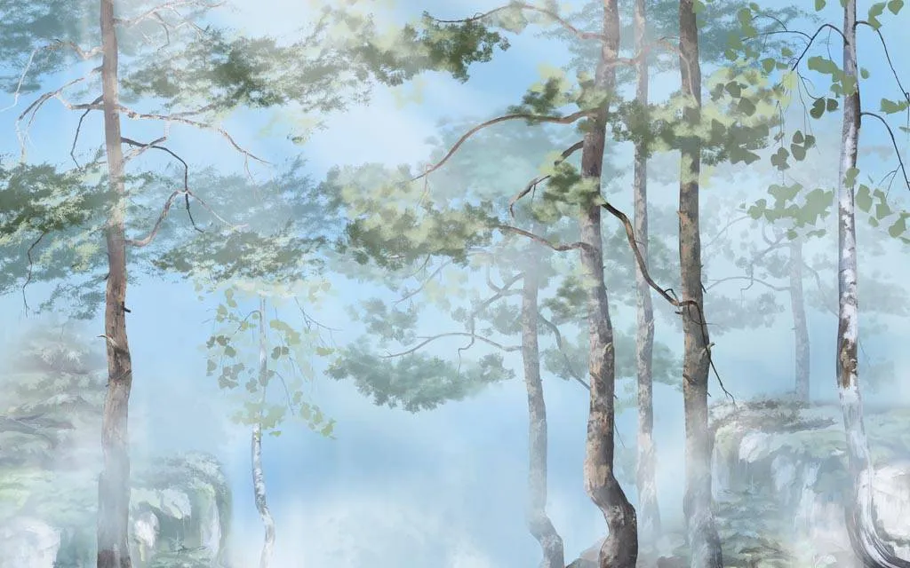 Фотообои в интерьере пейзаж суйбокуга  13-287 фото