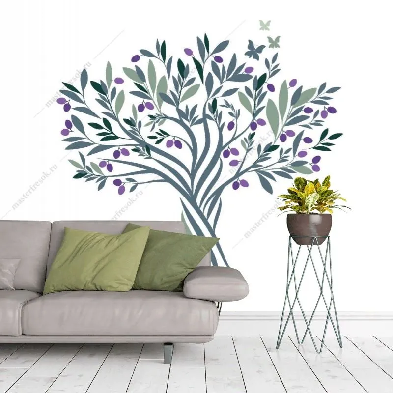 Фотообои в интерьере дерево оливковое  12-1471 фото