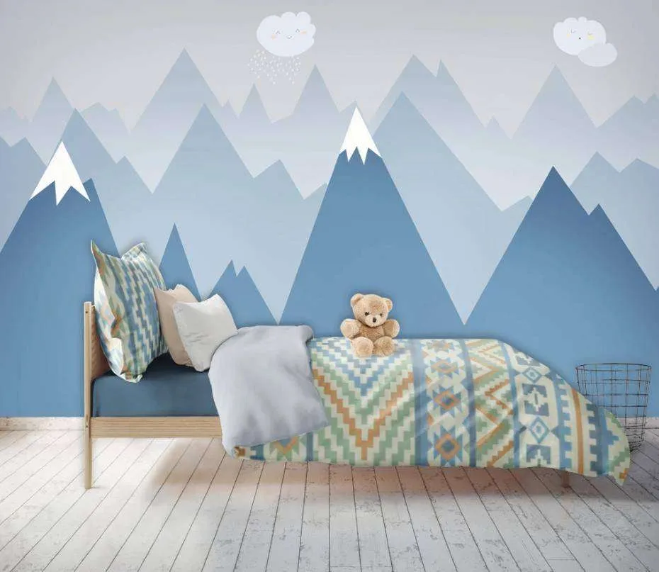 Фотообои Горы снежные синие  15-152