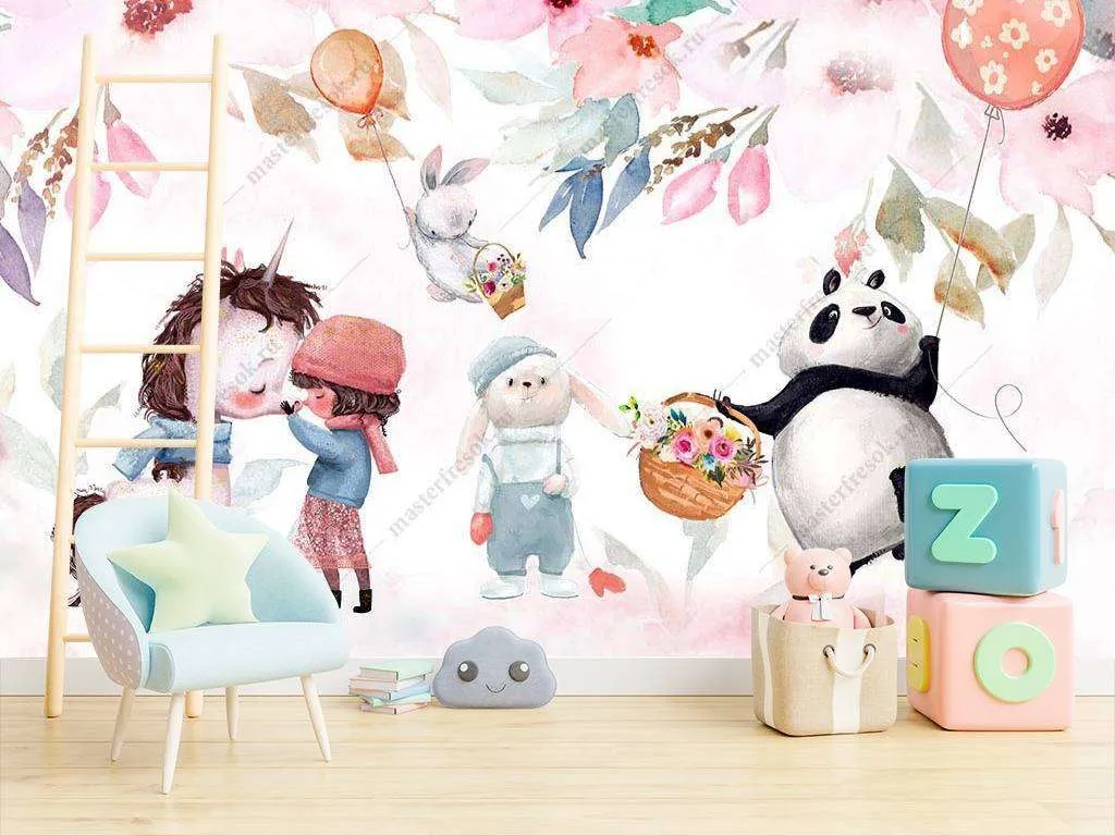 Фотообои в интерьере детские иллюстрации  14-009 фото