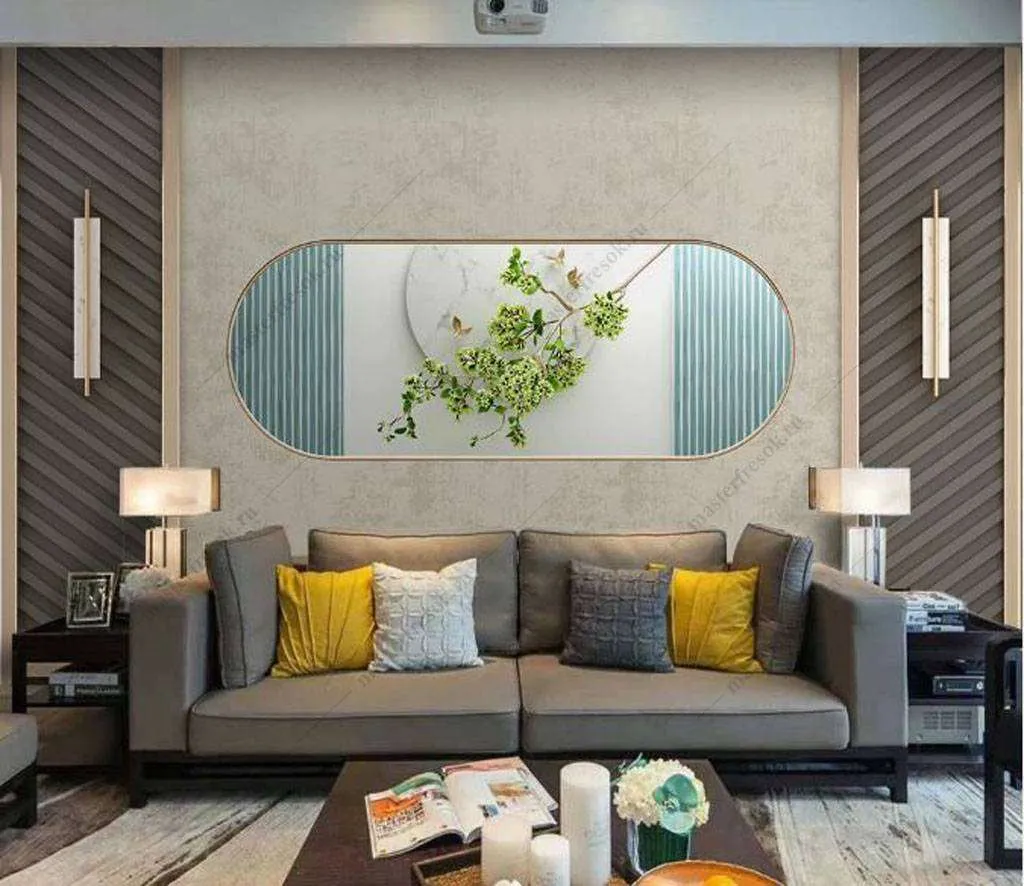 Фотообои в интерьере горизонтальное зеркало  16-053 фото