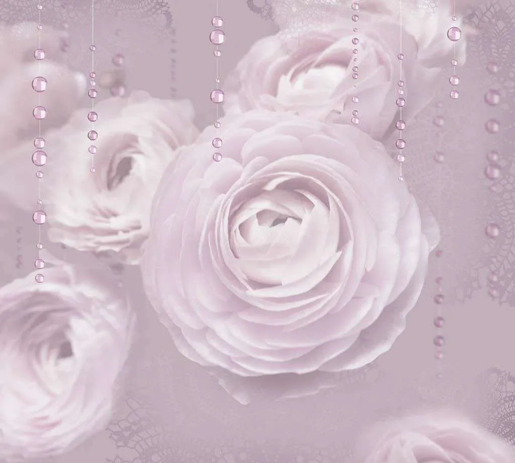 Фотообои в интерьере нежные цветы  10-749 фото