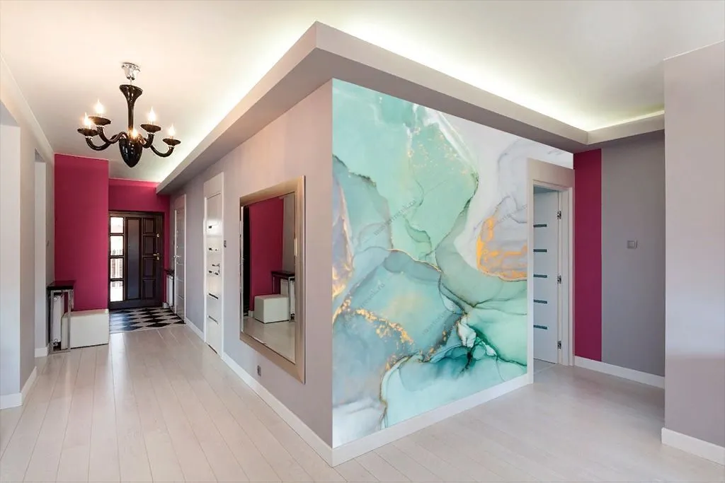 Фотообои Бирюзовый флюид арт  9-1450