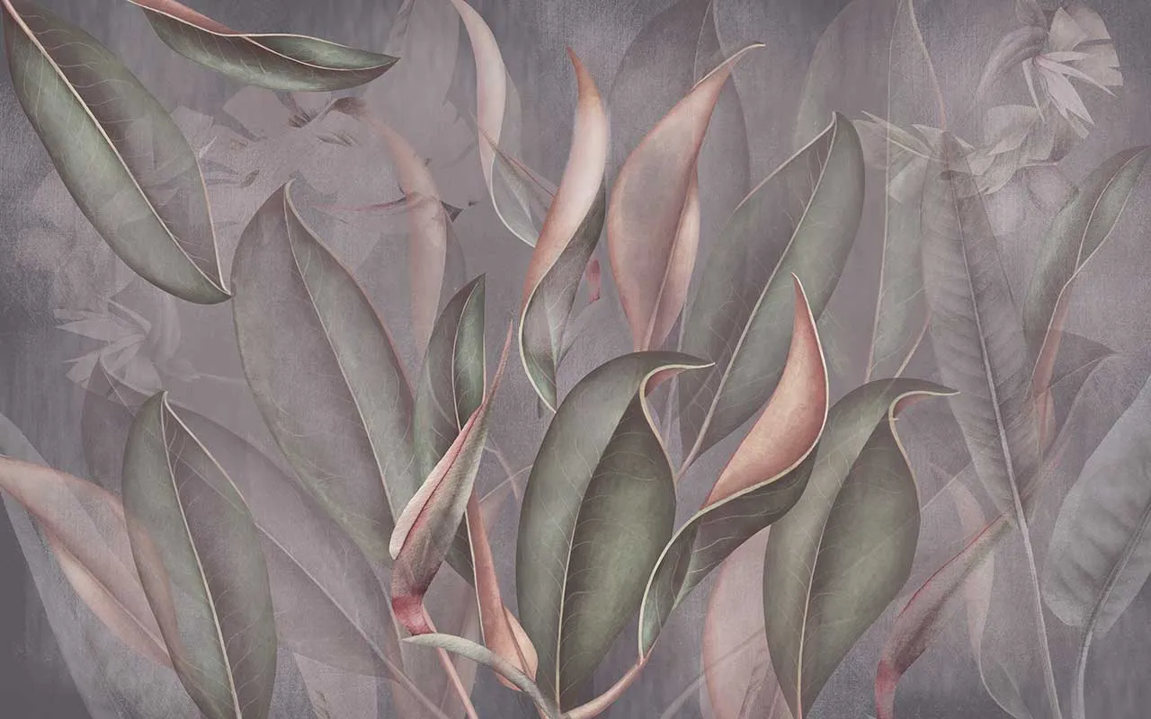 Фотообои в интерьере пальмовые листья  13-396 фото