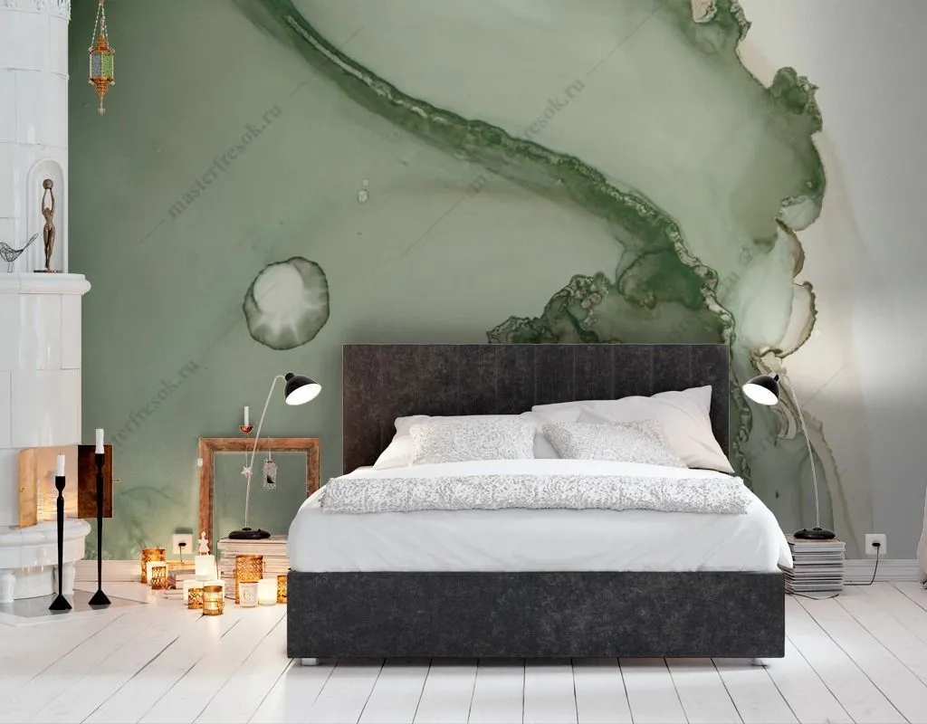 Фотообои Зеленый акварельный фон  9-1563