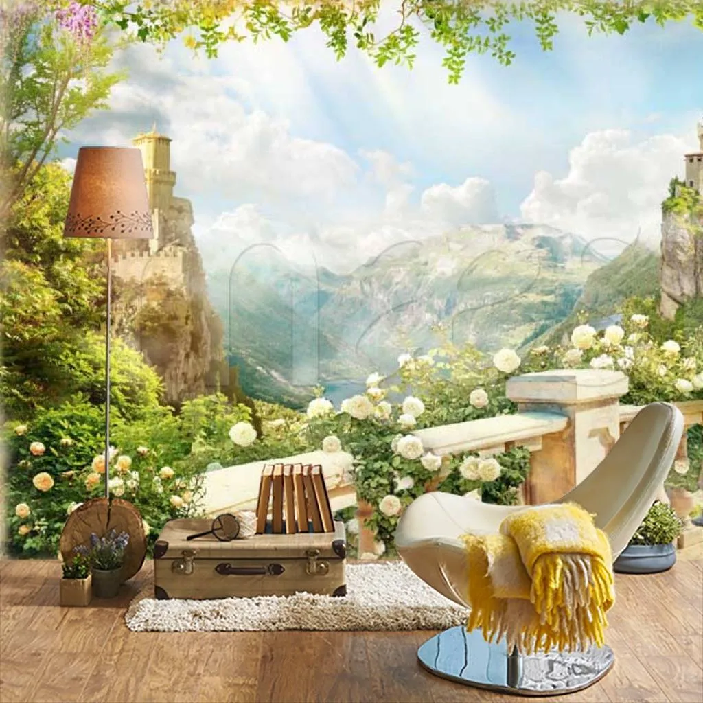 Фотообои Два замка в горах  11-190