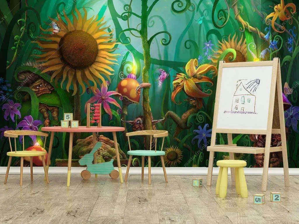 Фотообои в интерьере волшебная поляна  8-308 фото