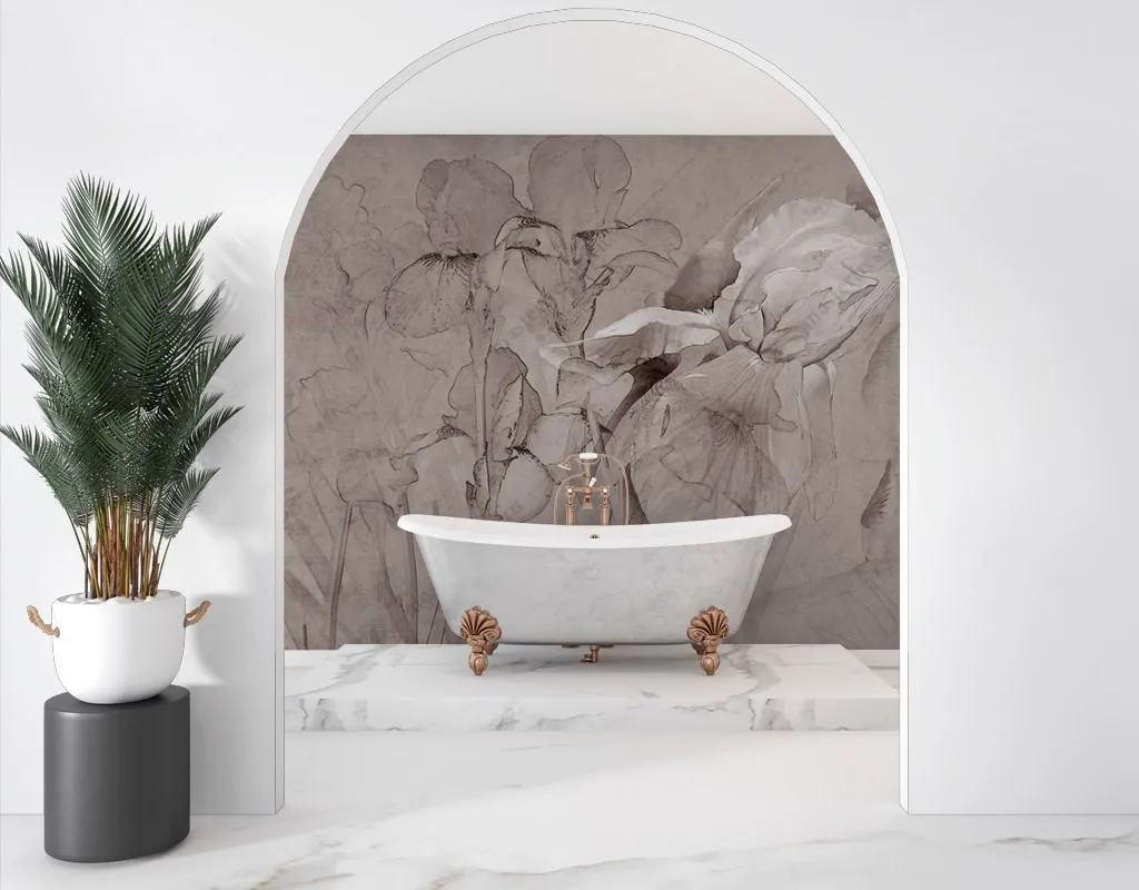 Фотообои в интерьере цветочная абстракция  13-417 фото