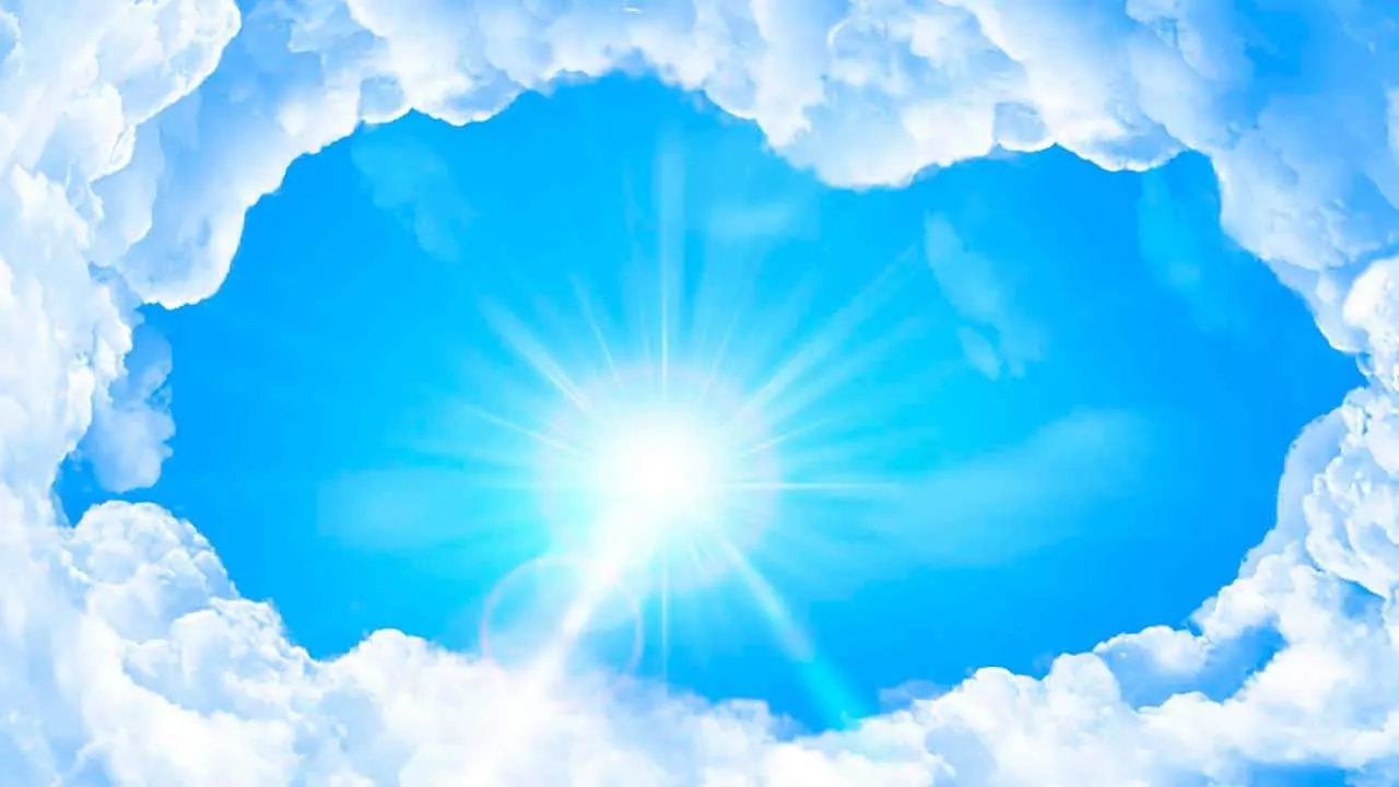 Фотообои в интерьере пространство голубого неба  9-335 фото