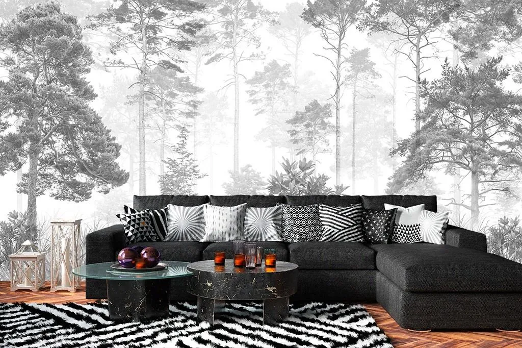 Фотообои в интерьере серый лес  9-2056 фото