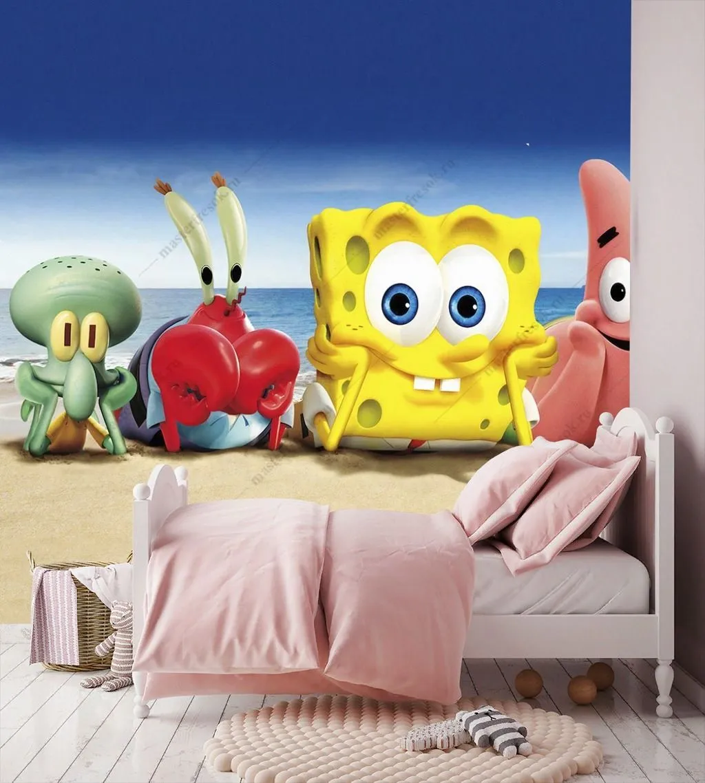 Фотообои в интерьере спанч боб на море  12-1411 фото