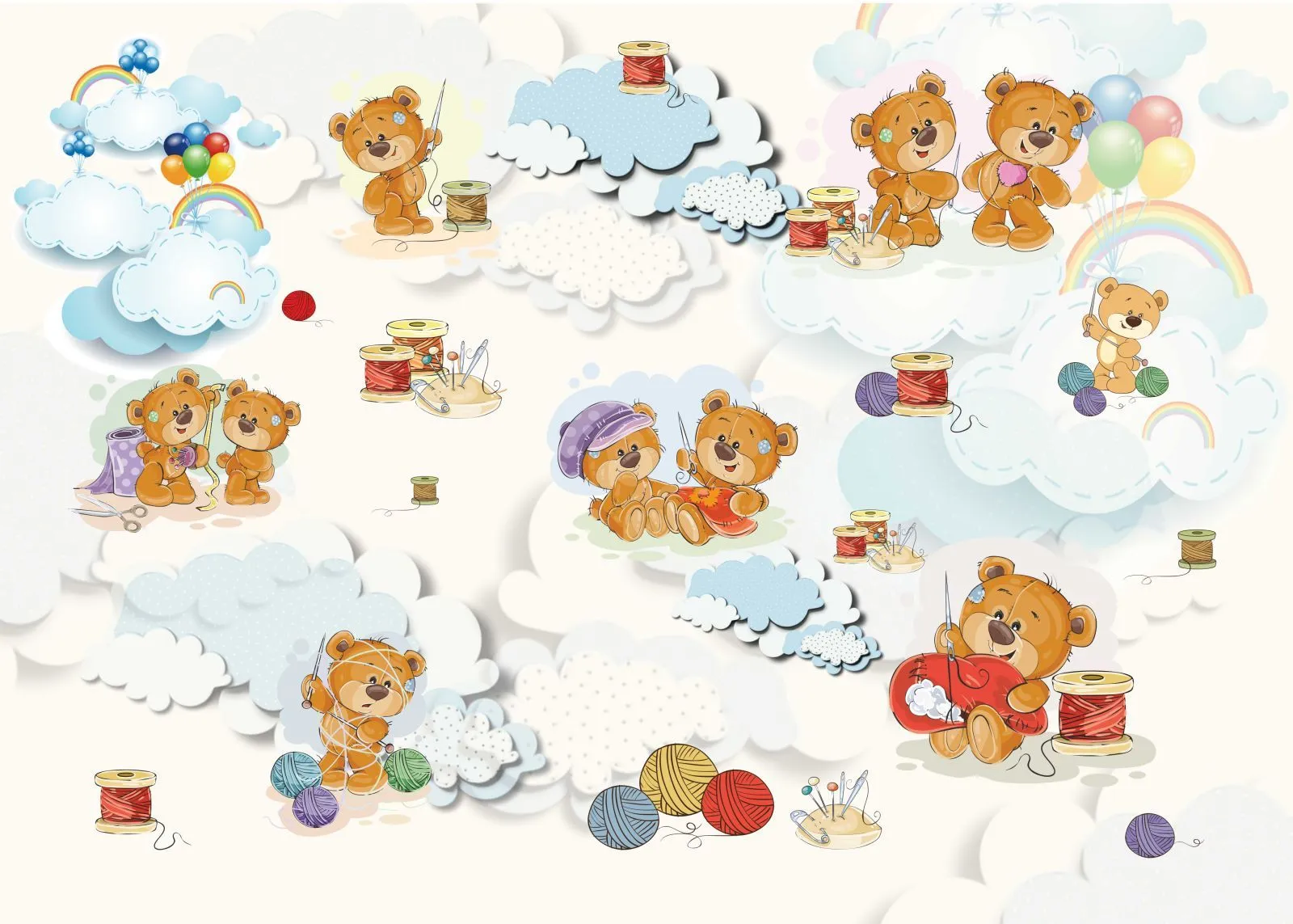 Фотообои в интерьере история тедди  14-512 фото