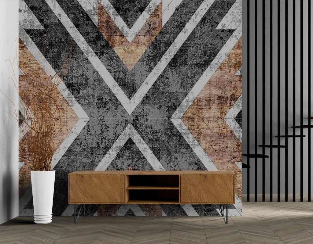Фотообои в интерьере ромб орнамент  14-481 фото