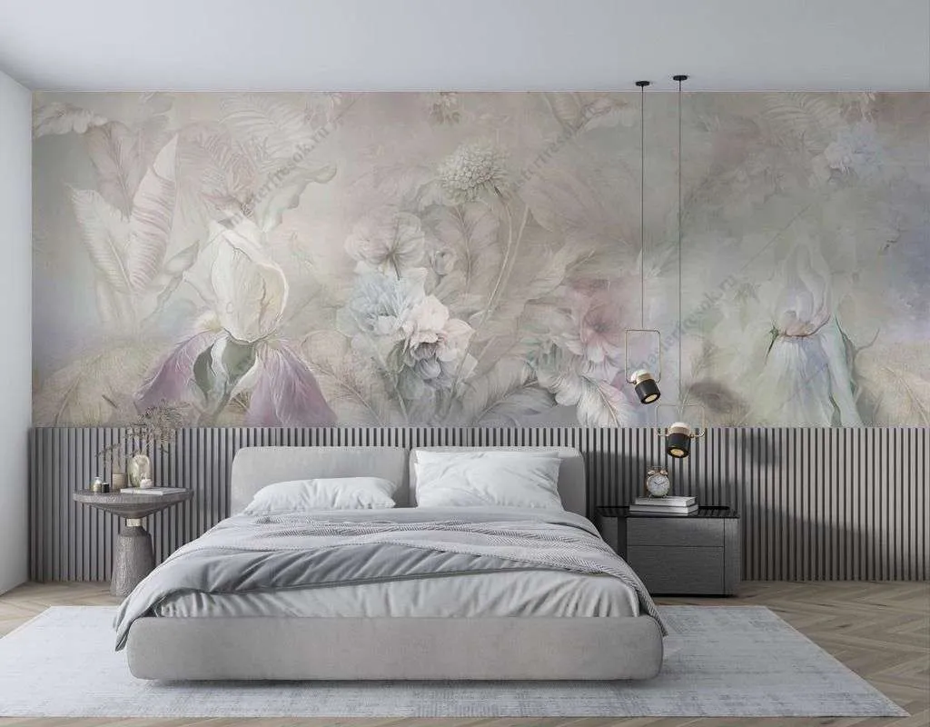 Фотообои в интерьере поляна ирисов  13-420 фото