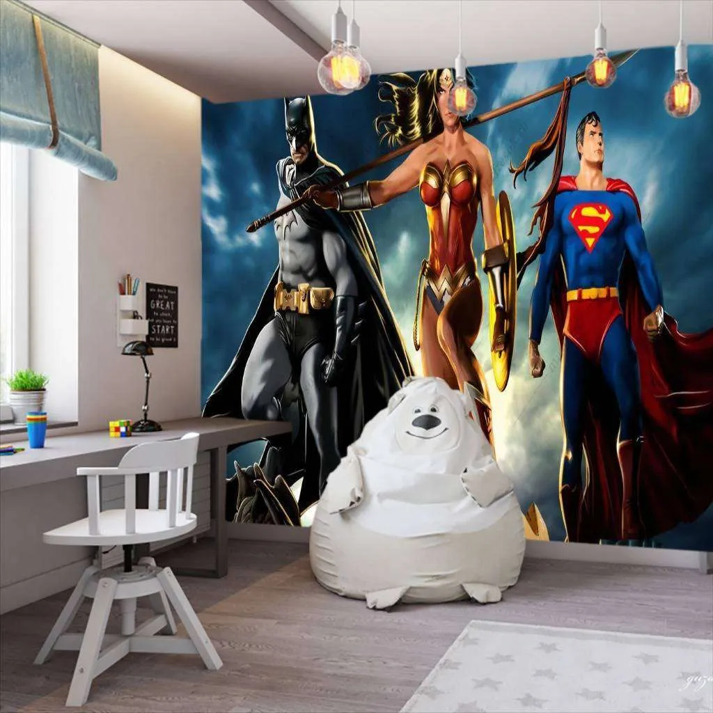 Фотообои в интерьере лига справедливости  12-1056 фото