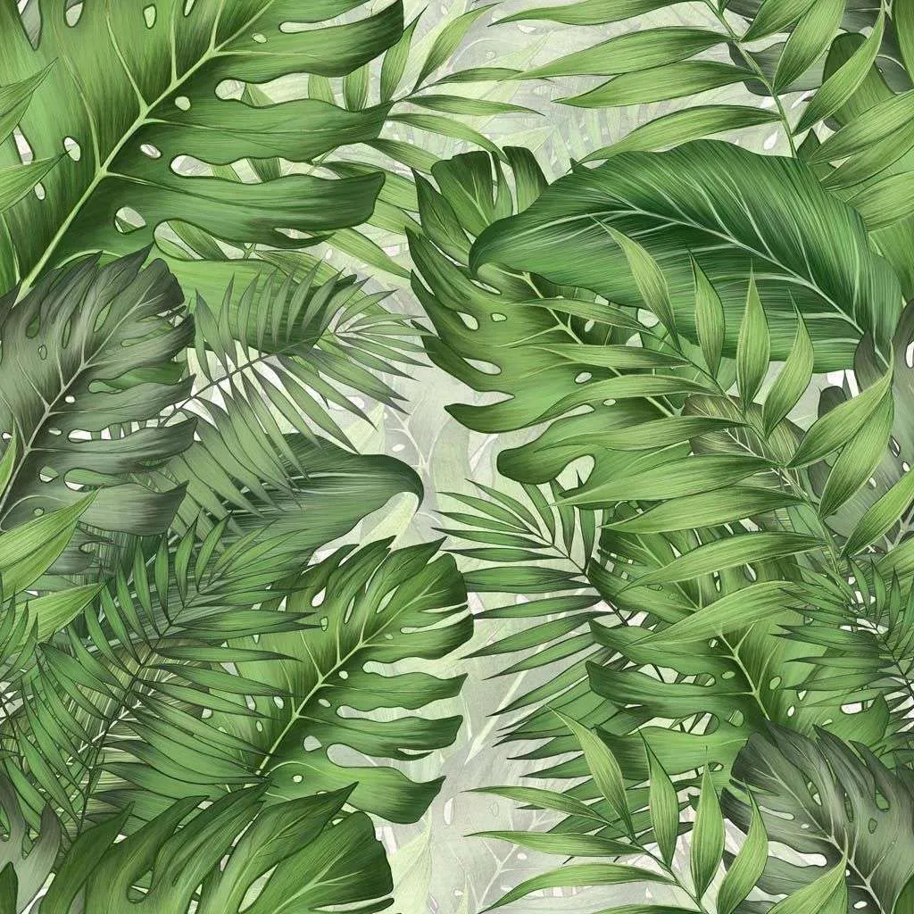 Фотообои в интерьере пальмовые листочки  10-764 фото