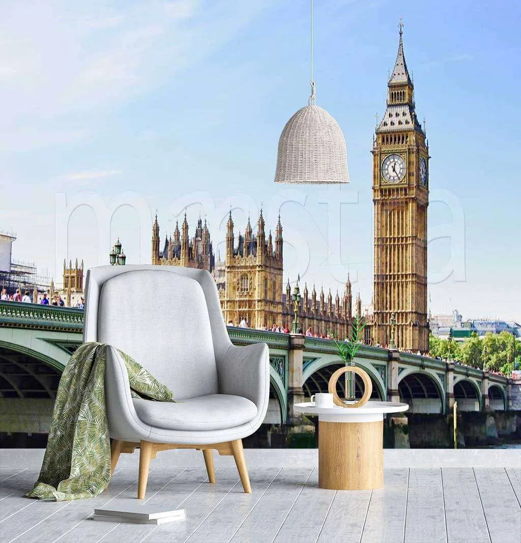 Фотообои в интерьере лондон ясным днем  9-453 фото