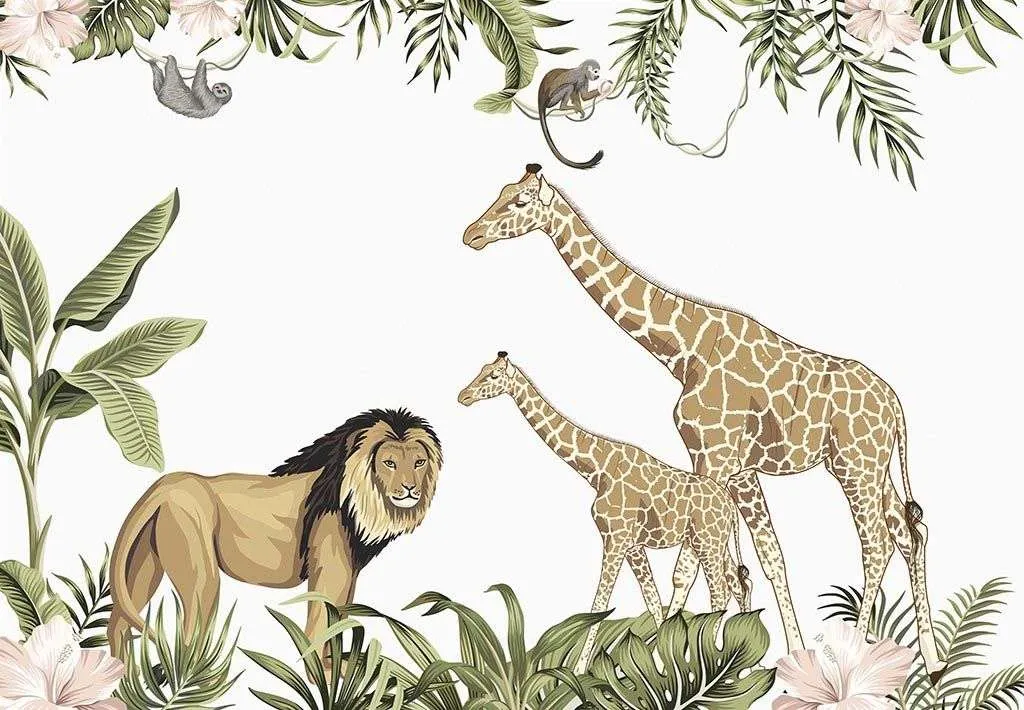 Фотообои в интерьере два жирафа  14-414 фото