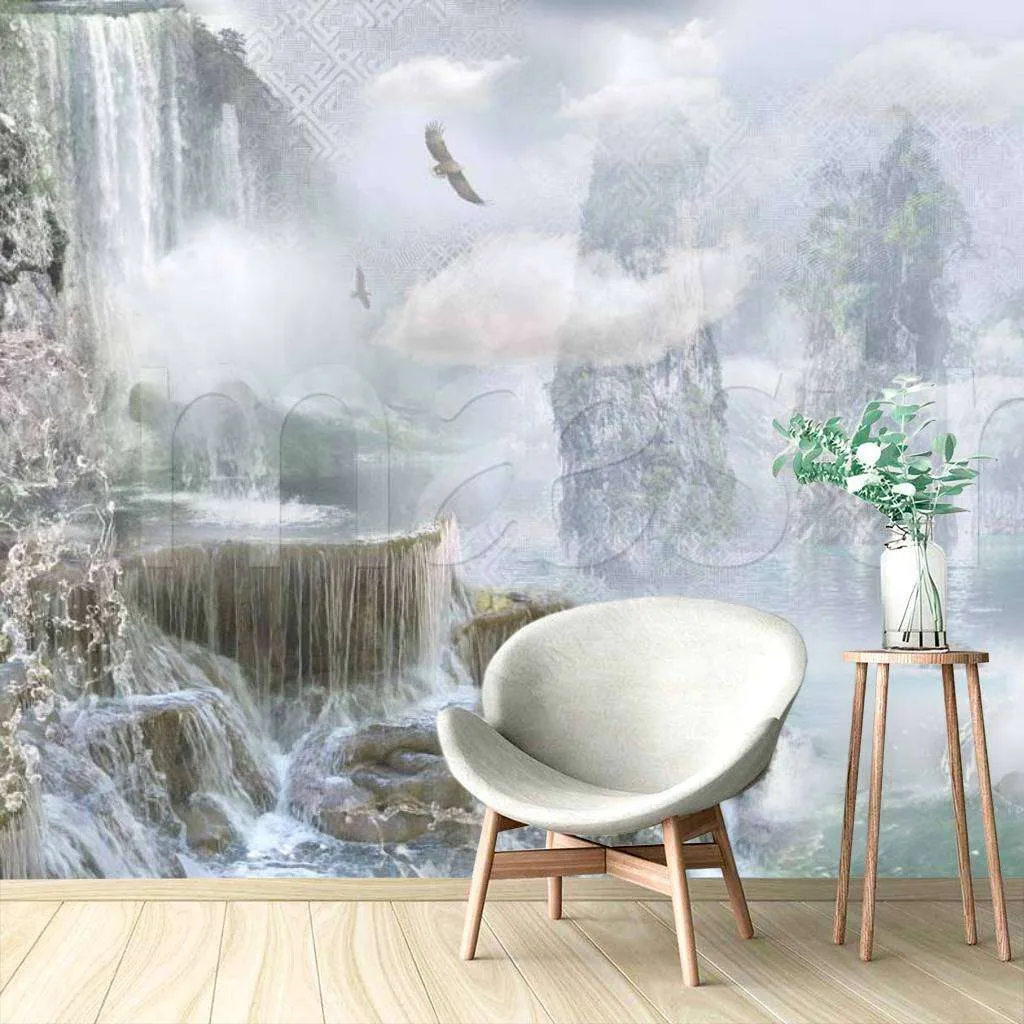 Фотообои Сизый водопад в дымке  7-694