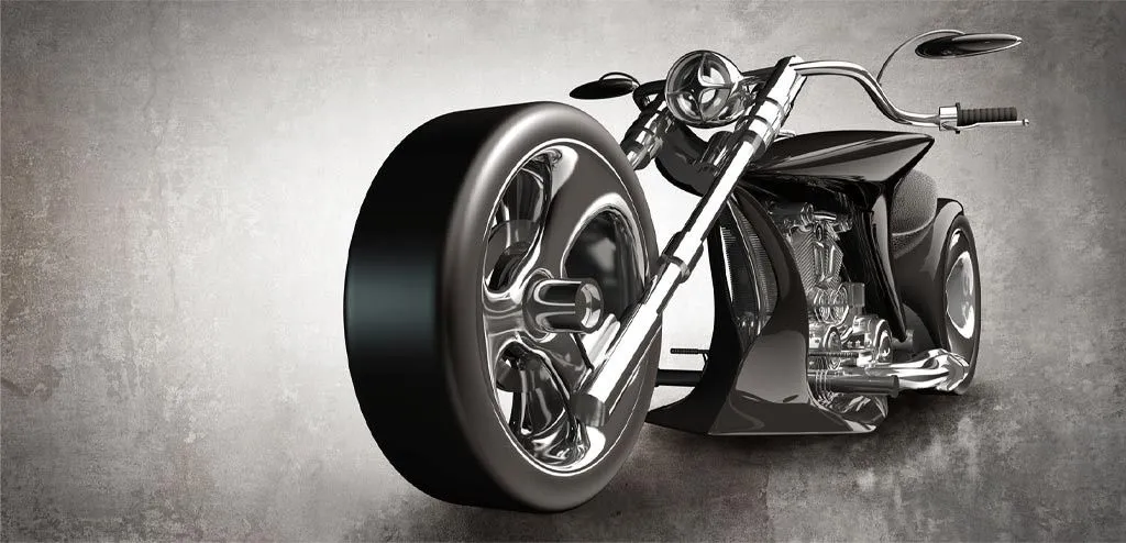 Фотообои в интерьере чоппер. мотоцикл  9-2084 фото