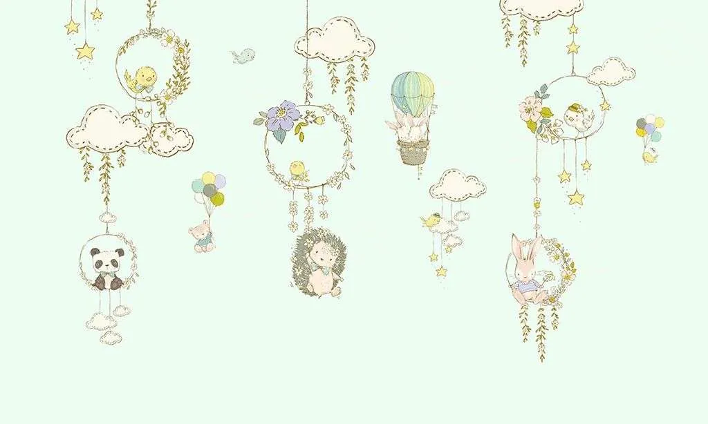 Фотообои в интерьере детские. ловец снов и животные  12-1619 фото