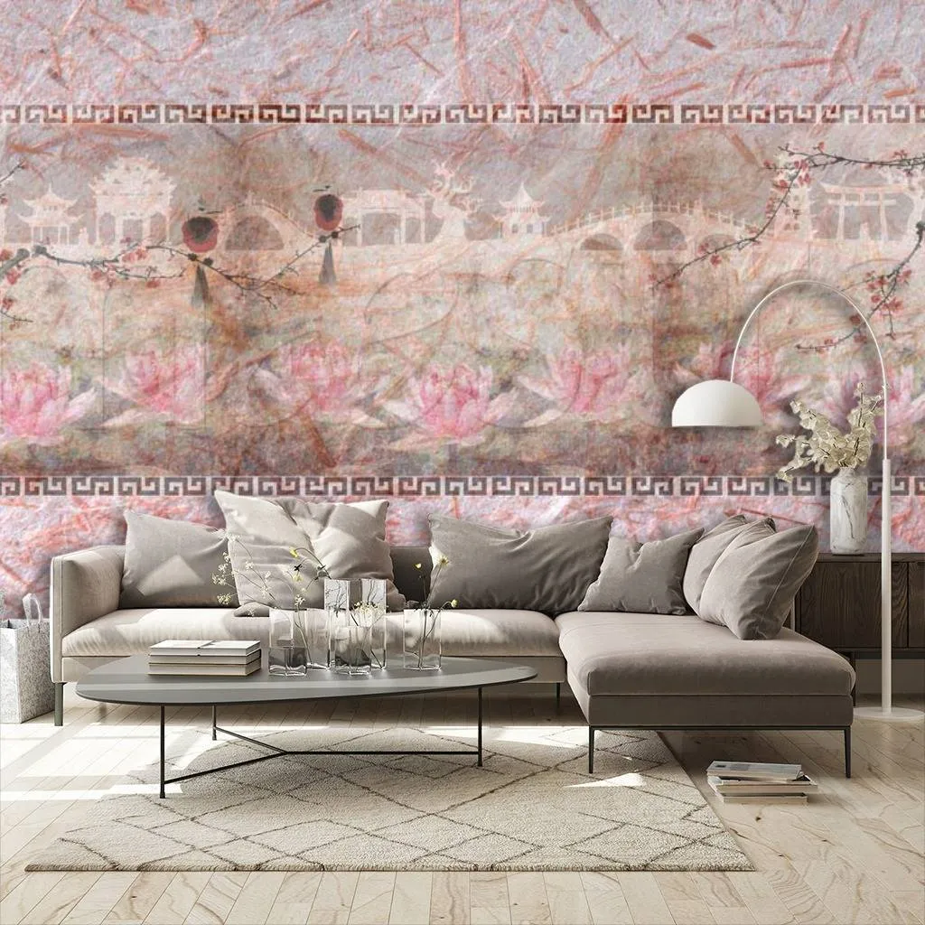 Фотообои в интерьере греческие лотосы  7-060 фото