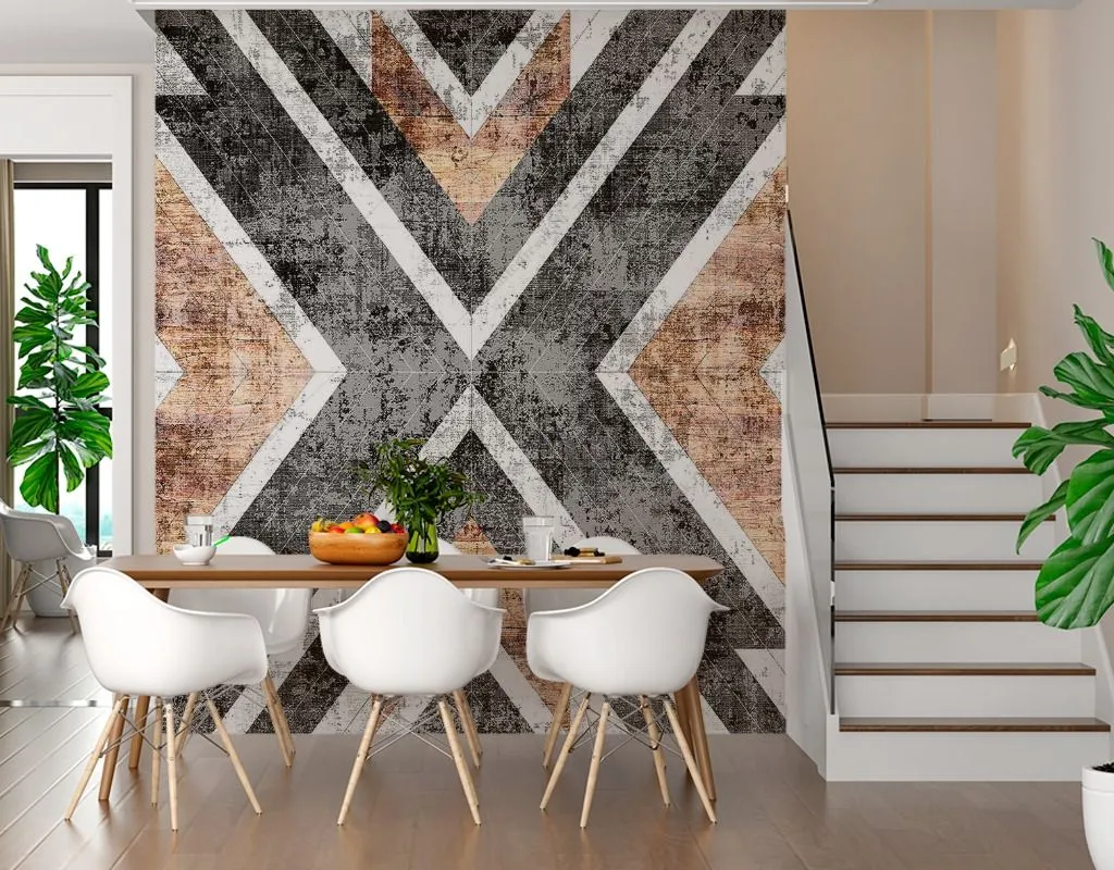 Фотообои в интерьере ромб орнамент  14-481 фото
