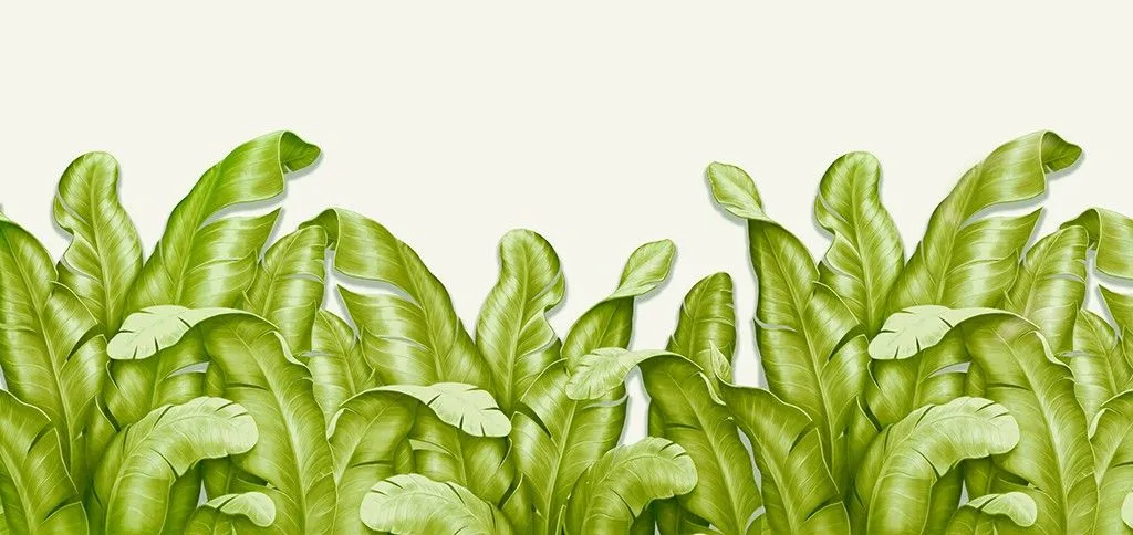 Фотообои в интерьере листья 3д  9-1923 фото