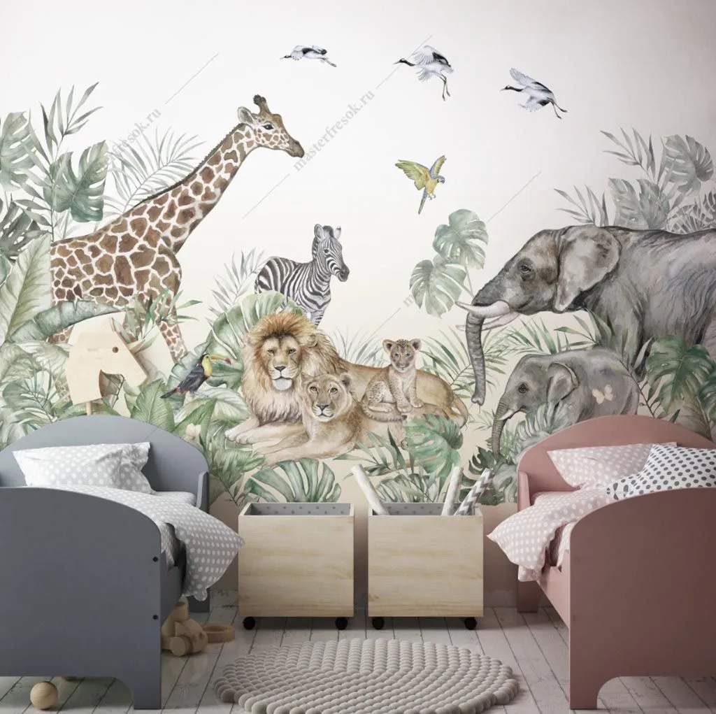 Фотообои Детская сафари джунгли  14-452