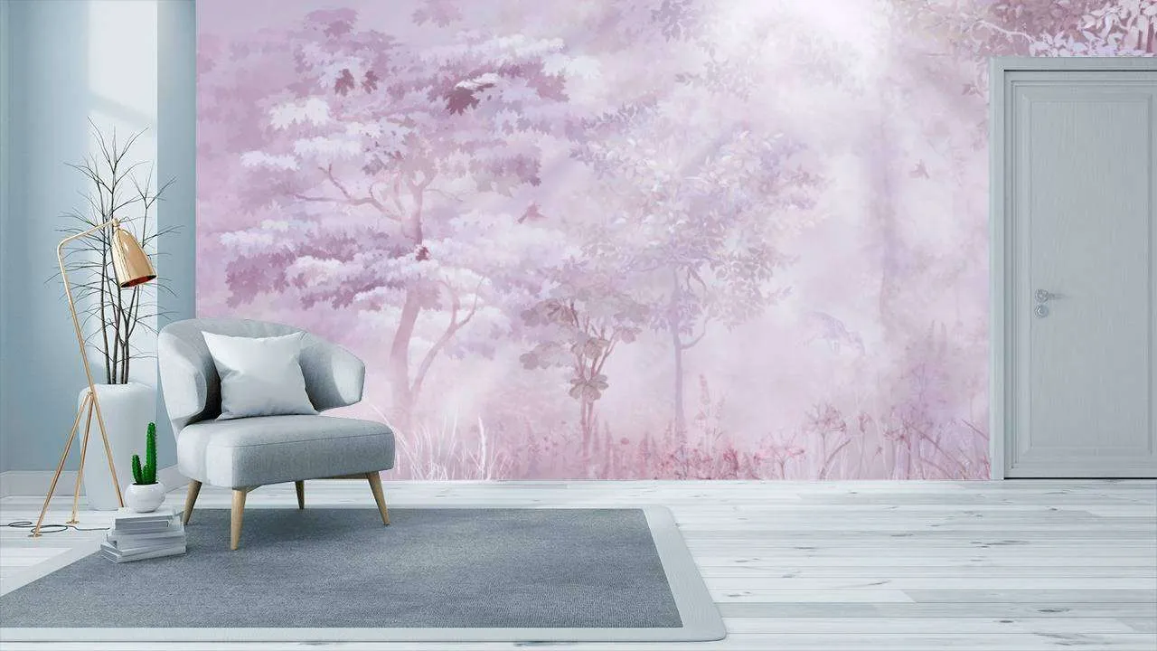 Фотообои в интерьере деревья в лесу  13-203 фото